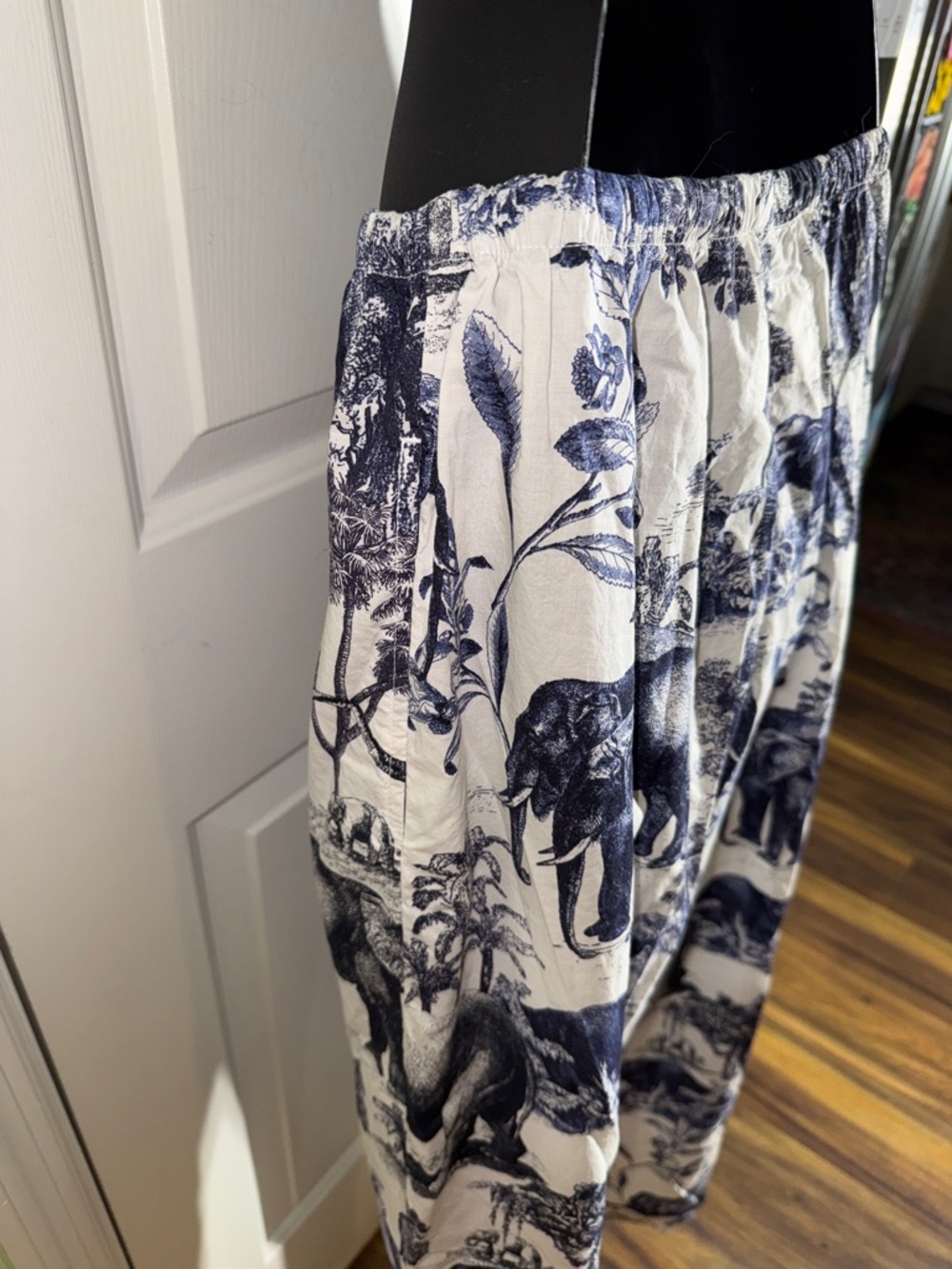 The Cats Pajama Safari Toile Luxe Cotton Pima Poplin Elephant Sleep Pants Size L - Picture 8 of 11